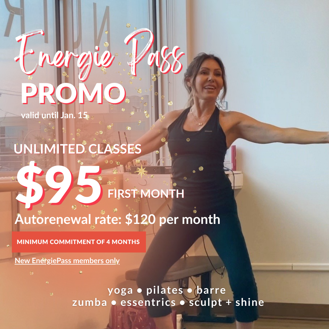 energie pass promo, unlimited fitness and yoga classes